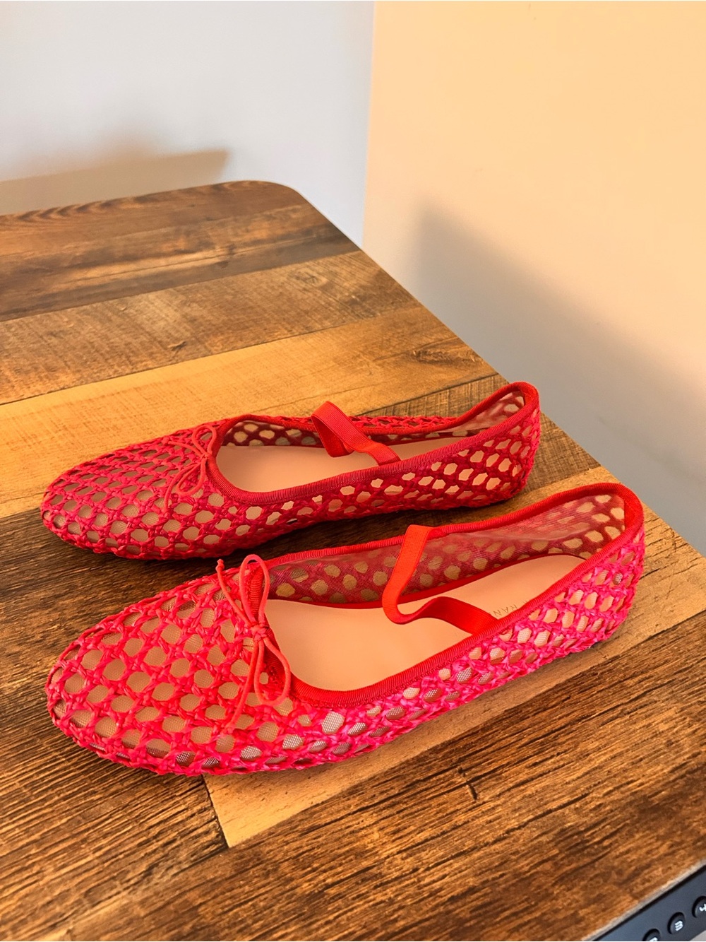 Loeffler Randall Leonie Woven Ballet Flats Red Mary Jane Size 12 $295
